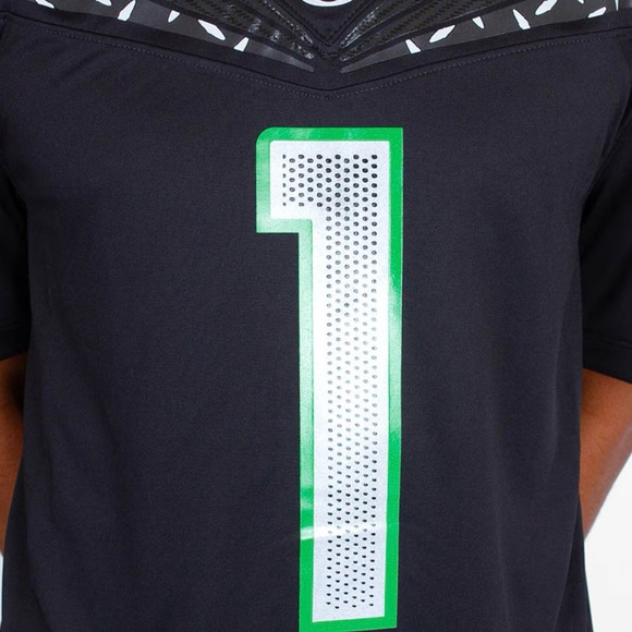 Nike Oregon ducks Football Jersey Black Game Day Tonal Wings & Chrome Diamond #1 - Picture 9 of 16